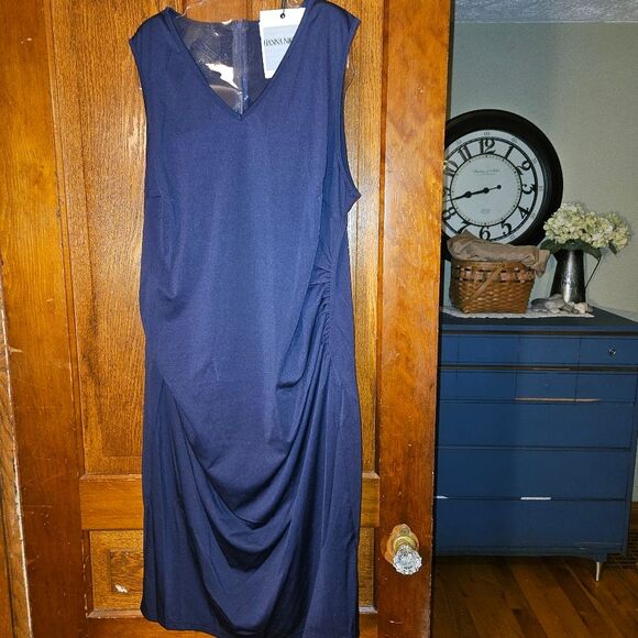 Hannah Nikole Navy Blue Plus 22W Dress with Sparkly Jacket Formal Wedding NEW - Picture 3 of 10